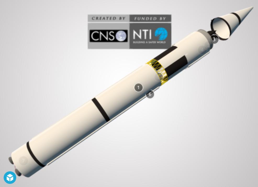 Screenshot of a 3D model of a China missile (DF-5)