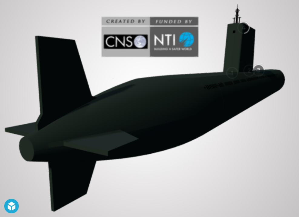 Screenshot of a 3D model of a North Korea submarine (Sinpo SSB)