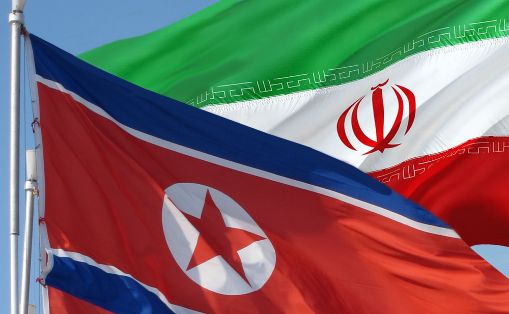 iran and north korea flags photo