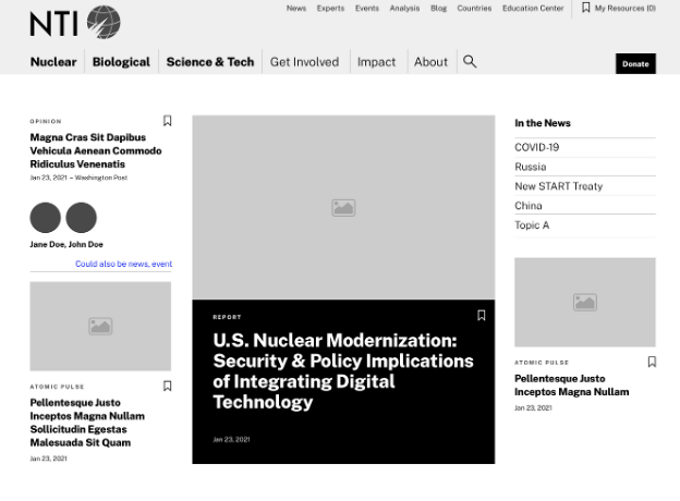 An early “wireframe” version of what would become the homepage.