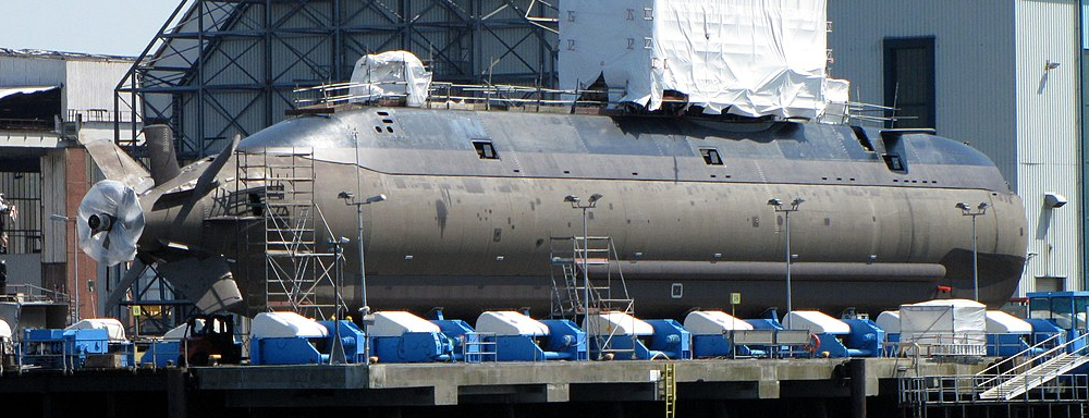 Submarine at a shipyard in Germany.