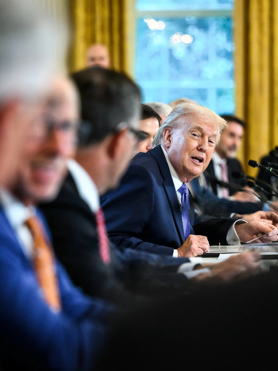 White House photo. President Donald Trump attends a roundtable with energy officials and executives from the oil industry